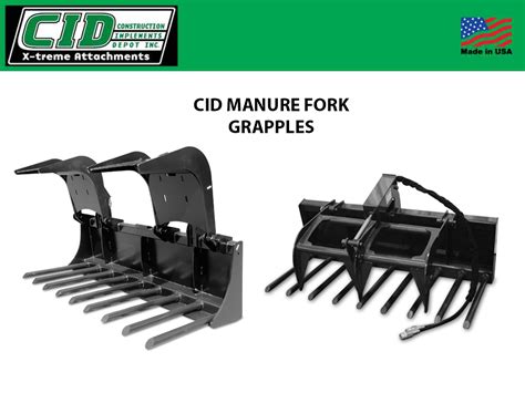 manure grapple for skid steer|cid skid steer grapple.